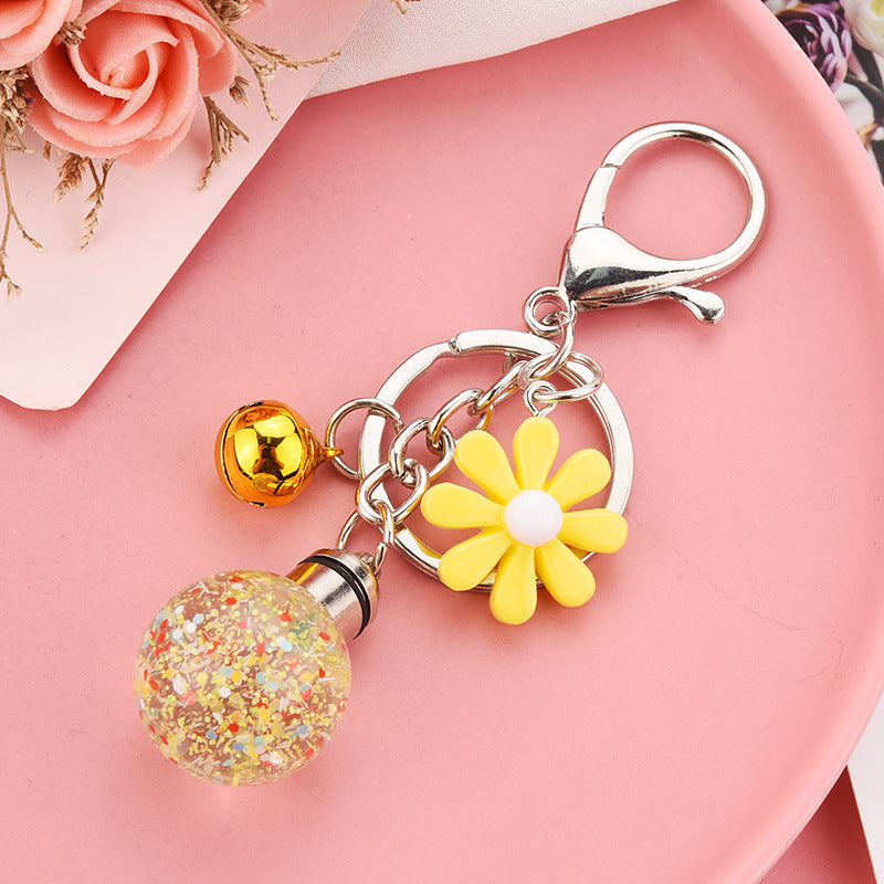 Wholesale of Mini Glowing Balls with Automatic Transformation of Light Crystals Glass Keychain